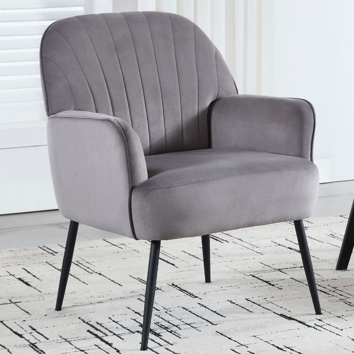 Velvet Accent Chair, Modern Upholstered Single Sofa Side Living Room Chair
