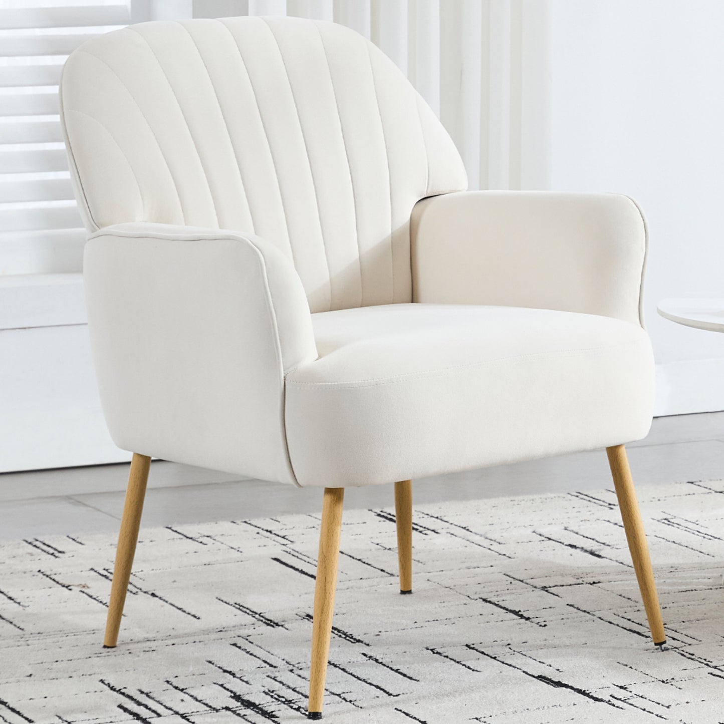 Velvet Accent Chair, Modern Upholstered Single Sofa Side Living Room Chair