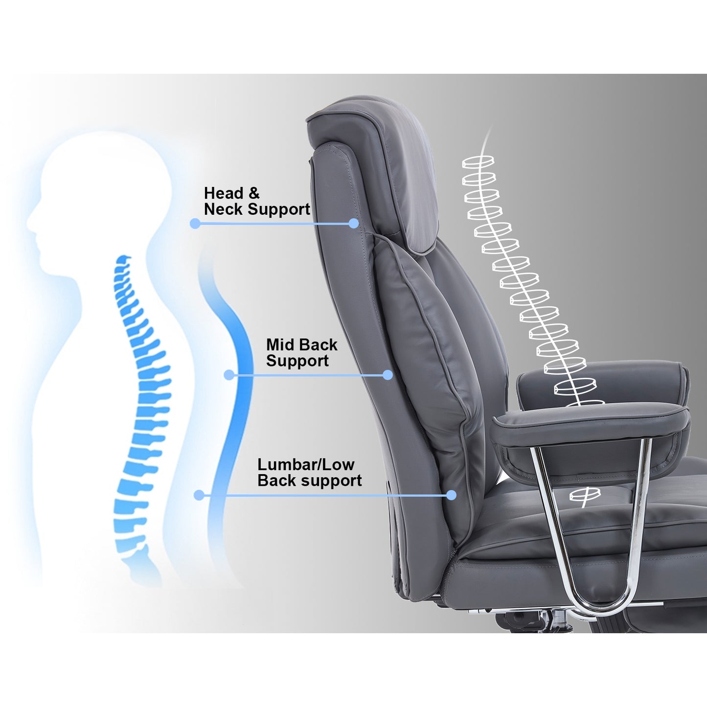 E-Motie Home Office Ergonomic Chair, High Back Computer Chair with Flip-up Arms and Footrest for Work, 600lb