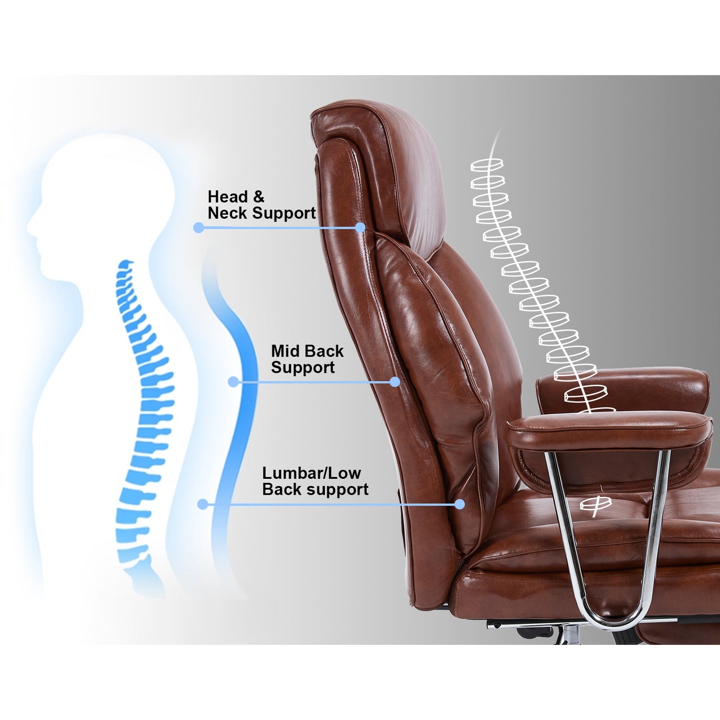 E-Motie Home Office Ergonomic Chair, High Back Computer Chair with Flip-up Arms and Footrest for Work, 600lb