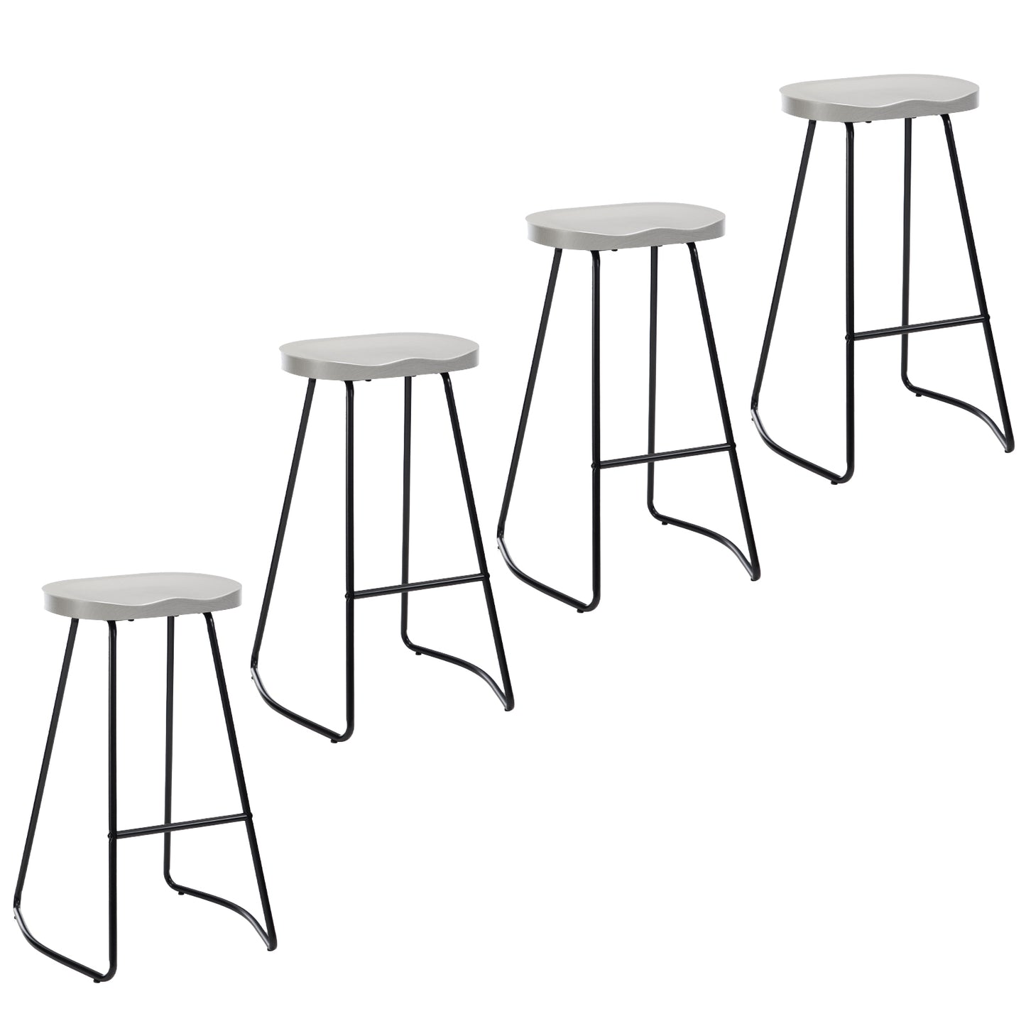 Bar Stools, Round Bar Chairs with Footrest, 28.7" Solid Wood Industrial Kitchen Island Barstool,for Dining Room, Kitchen, Counter Bar, Coffee Shop