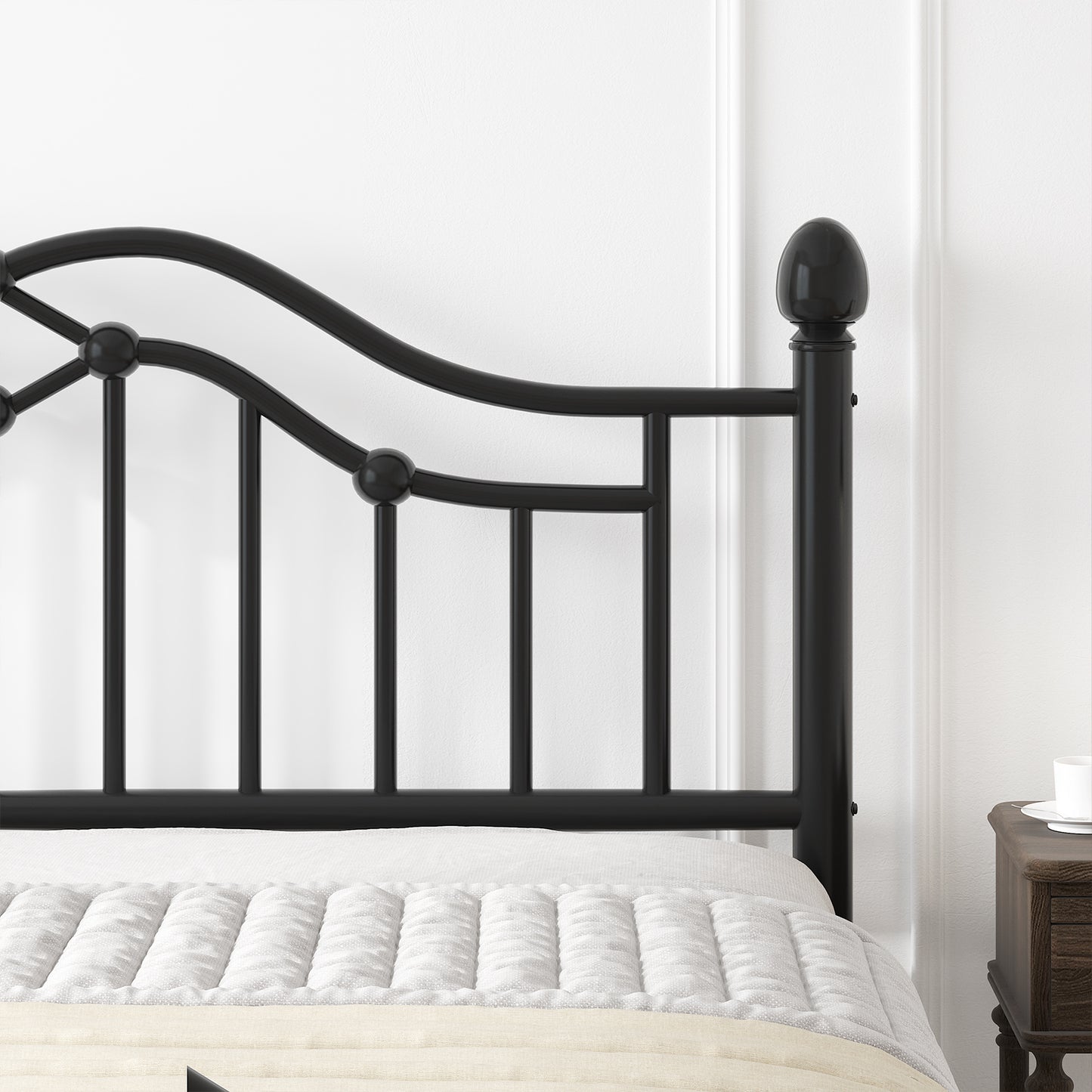 Metal Bed Frame with Headboard and Footboard,Sturdy Steel Slat Support