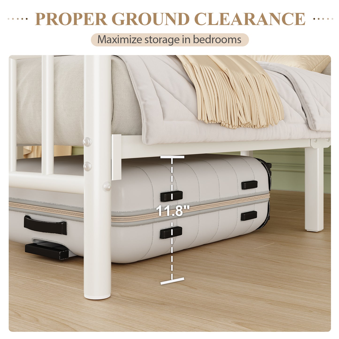 Metal Bed Frame with Headboard and Footboard,Sturdy Steel Slat Support