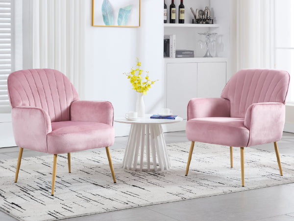 Velvet Accent Chair, Modern Upholstered Single Sofa Side Living Room Chair