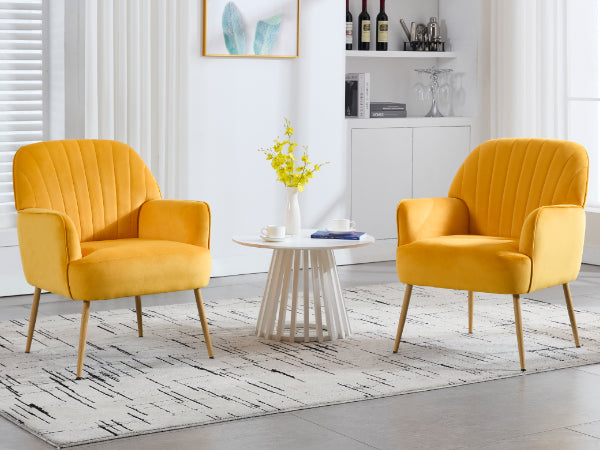 Velvet Accent Chair, Modern Upholstered Single Sofa Side Living Room Chair