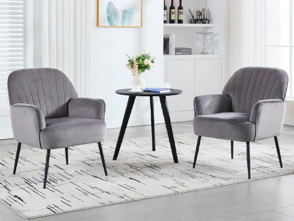 Velvet Accent Chair, Modern Upholstered Single Sofa Side Living Room Chair