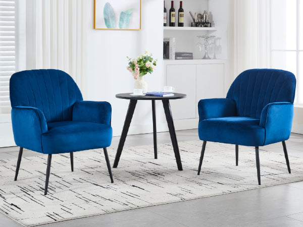 Velvet Accent Chair, Modern Upholstered Single Sofa Side Living Room Chair