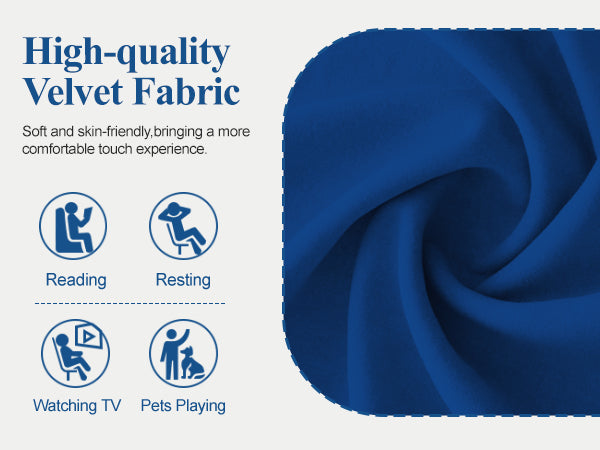 Velvet Accent Chair, Modern Upholstered Single Sofa Side Living Room Chair