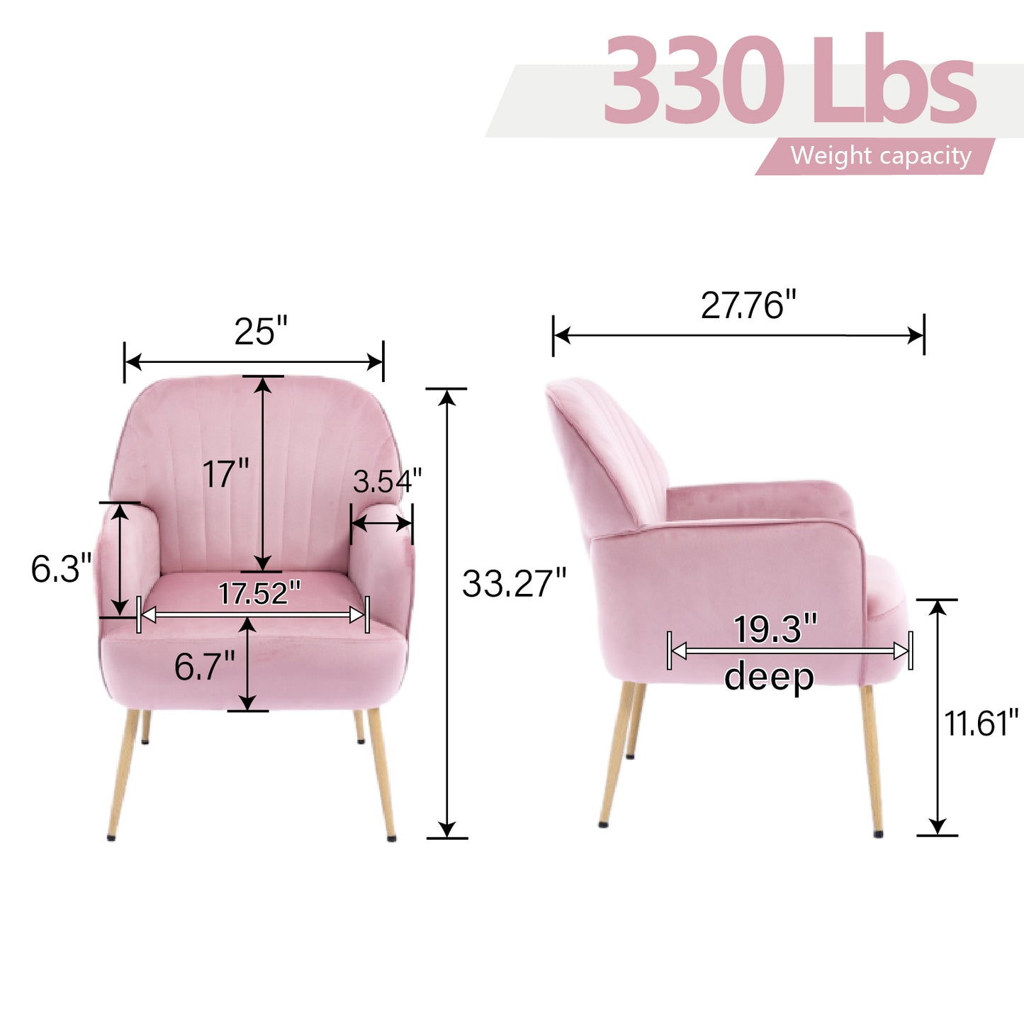 Velvet Accent Chair, Modern Upholstered Single Sofa Side Living Room Chair