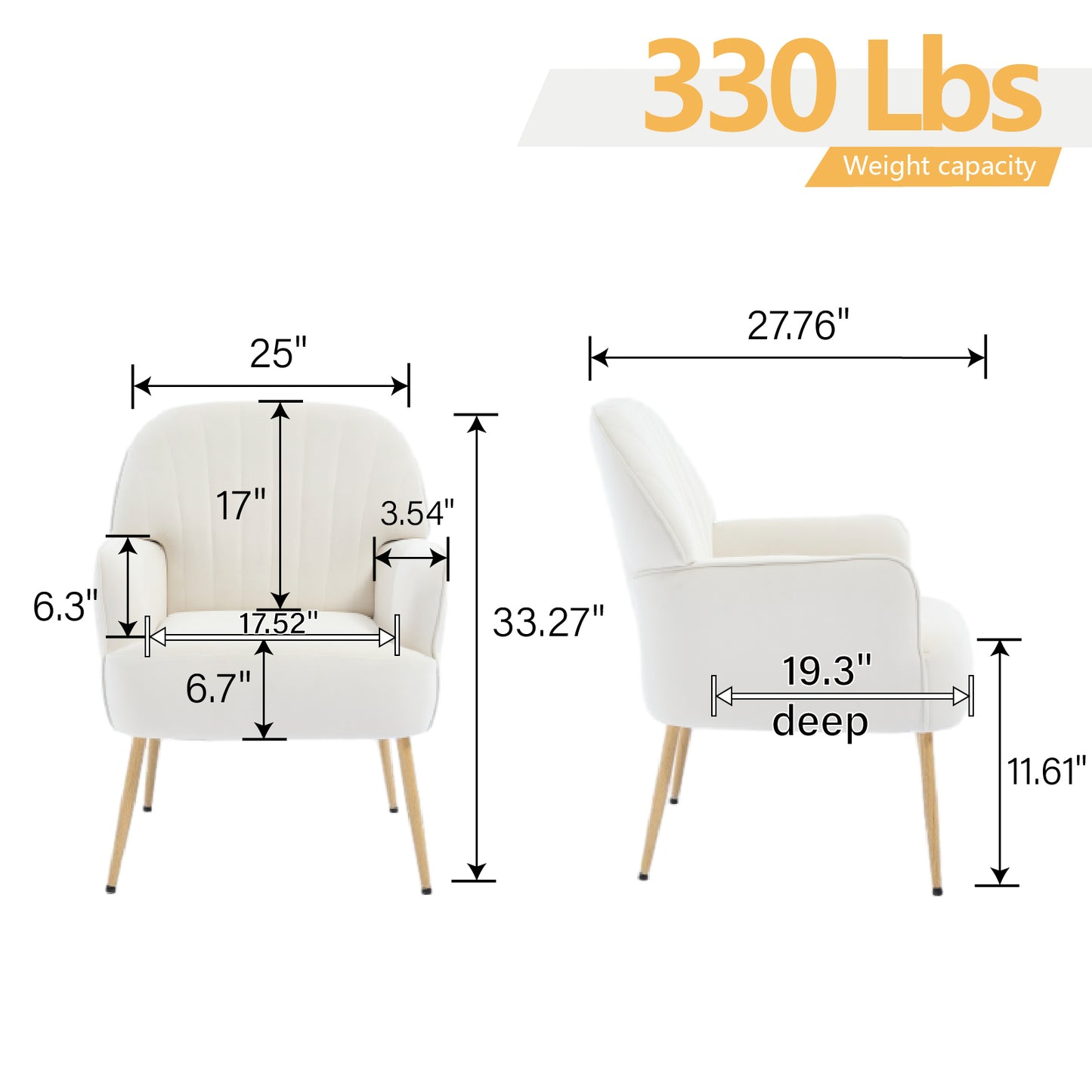 Velvet Accent Chair, Modern Upholstered Single Sofa Side Living Room Chair