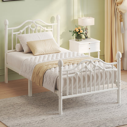 Metal Bed Frame with Headboard and Footboard,Sturdy Steel Slat Support