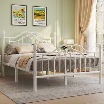 Metal Bed Frame with Headboard and Footboard,Sturdy Steel Slat Support