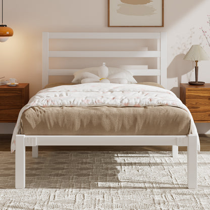 E-motie Metal Platform Bed Frame with Headboard, Under-Bed Storage