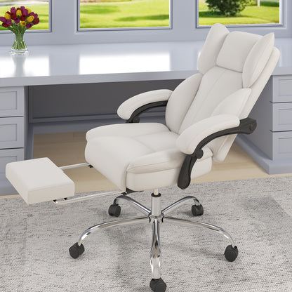 E-Motie Home Office Ergonomic Chair, High Back Computer Chair with Flip-up Arms and Footrest for Work, 600lb