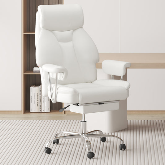 E-Motie Home Office Ergonomic Chair, High Back Computer Chair with Flip-up Arms and Footrest for Work, 600lb