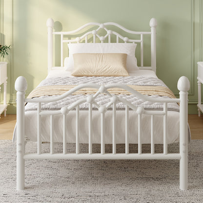 Metal Bed Frame with Headboard and Footboard,Sturdy Steel Slat Support