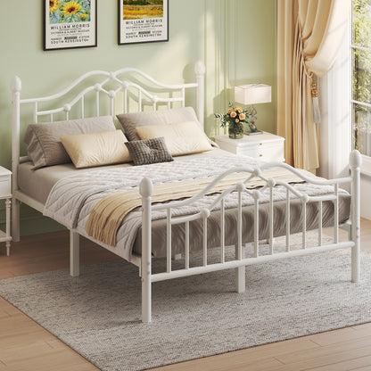 Metal Bed Frame with Headboard and Footboard,Sturdy Steel Slat Support