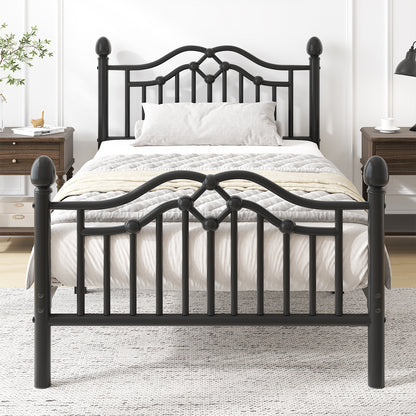 Metal Bed Frame with Headboard and Footboard,Sturdy Steel Slat Support