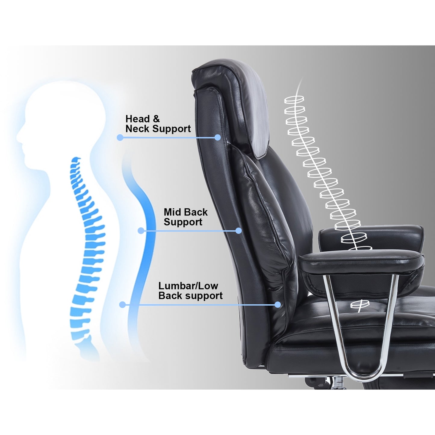E-Motie Home Office Ergonomic Chair, High Back Computer Chair with Flip-up Arms and Footrest for Work, 600lb
