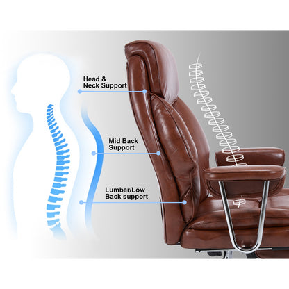 E-Motie Home Office Ergonomic Chair, High Back Computer Chair with Flip-up Arms and Footrest for Work, 600lb
