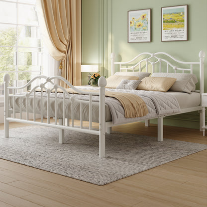 Metal Bed Frame with Headboard and Footboard,Sturdy Steel Slat Support