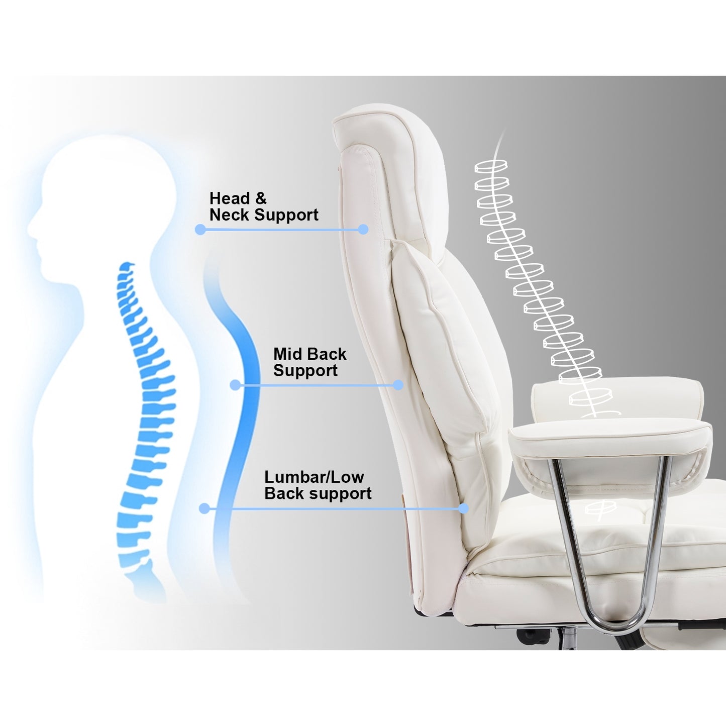 E-Motie Home Office Ergonomic Chair, High Back Computer Chair with Flip-up Arms and Footrest for Work, 600lb