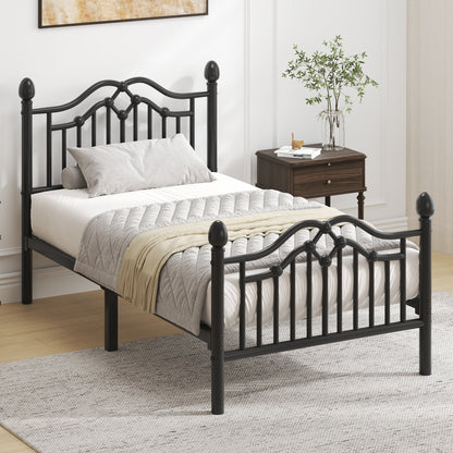 Metal Bed Frame with Headboard and Footboard,Sturdy Steel Slat Support