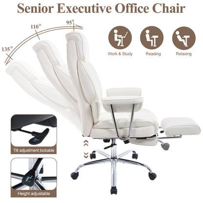 E-Motie Home Office Ergonomic Chair, High Back Computer Chair with Flip-up Arms and Footrest for Work, 600lb