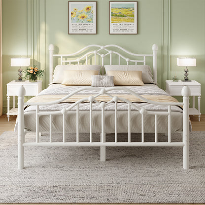 Metal Bed Frame with Headboard and Footboard,Sturdy Steel Slat Support