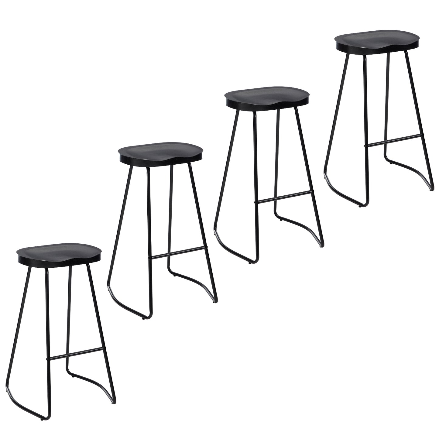 Bar Stools, Round Bar Chairs with Footrest, 28.7" Solid Wood Industrial Kitchen Island Barstool,for Dining Room, Kitchen, Counter Bar, Coffee Shop