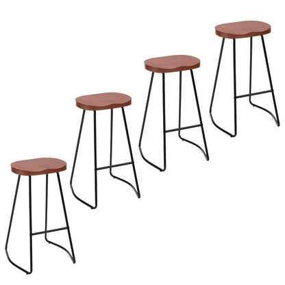 Bar Stools, Round Bar Chairs with Footrest, 28.7" Solid Wood Industrial Kitchen Island Barstool,for Dining Room, Kitchen, Counter Bar, Coffee Shop