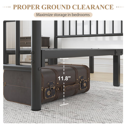 Metal Bed Frame with Headboard and Footboard,Sturdy Steel Slat Support