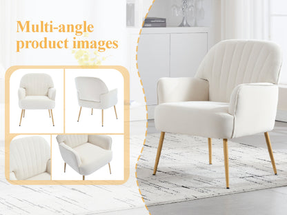 Velvet Accent Chair, Modern Upholstered Single Sofa Side Living Room Chair