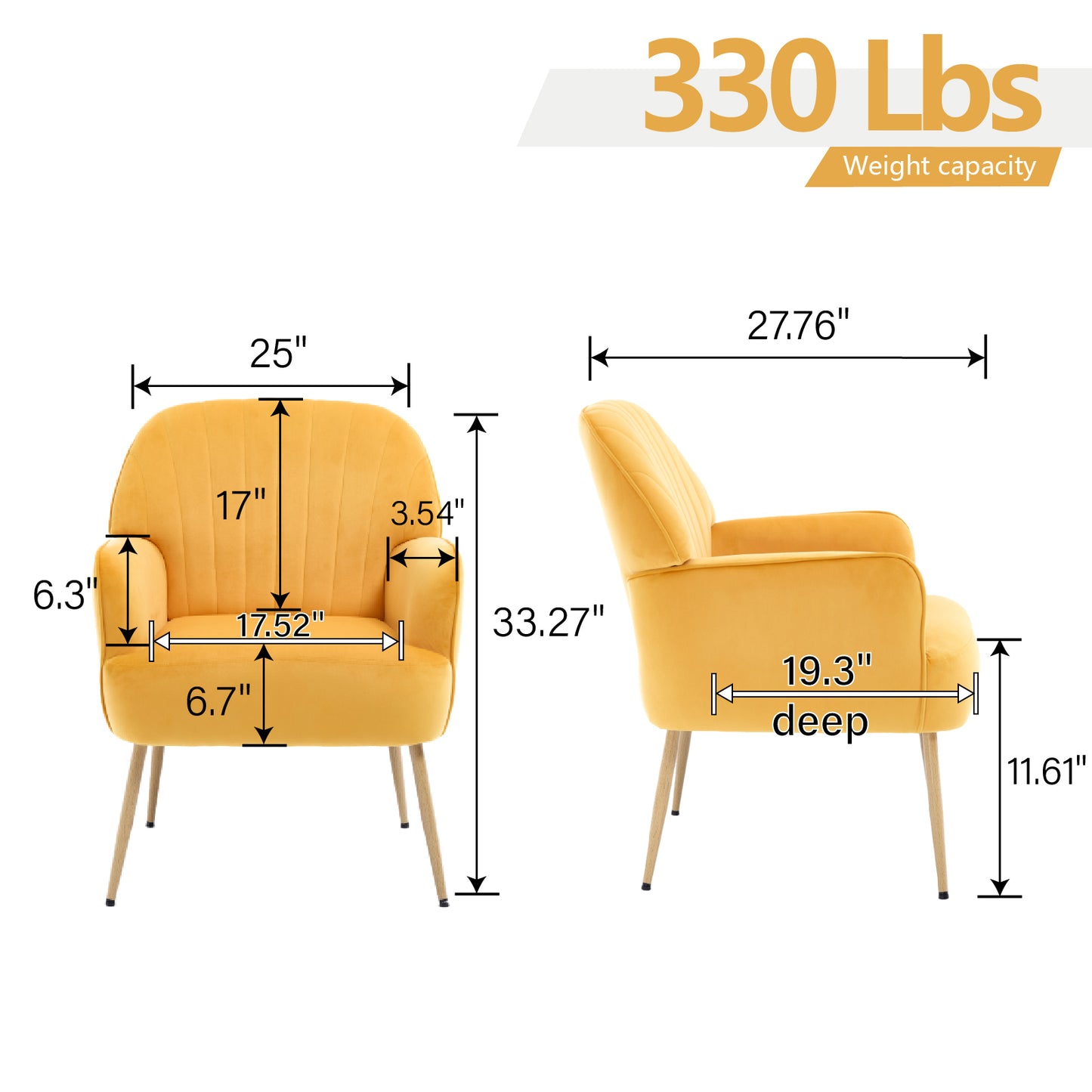 Velvet Accent Chair, Modern Upholstered Single Sofa Side Living Room Chair