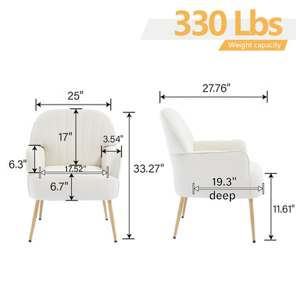 Velvet Accent Chair, Modern Upholstered Single Sofa Side Living Room Chair